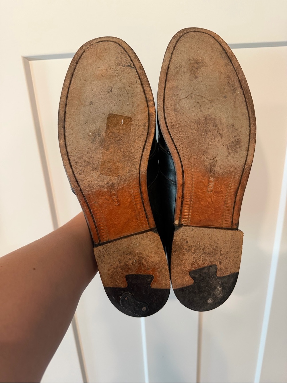 Cole Haan Black Leather Kiltie Loafers with Gold Buckle Men’s Size 12 - Picture 2 of 5